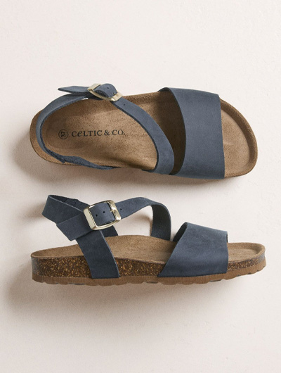 Leather Asymmetric Strap Sandals