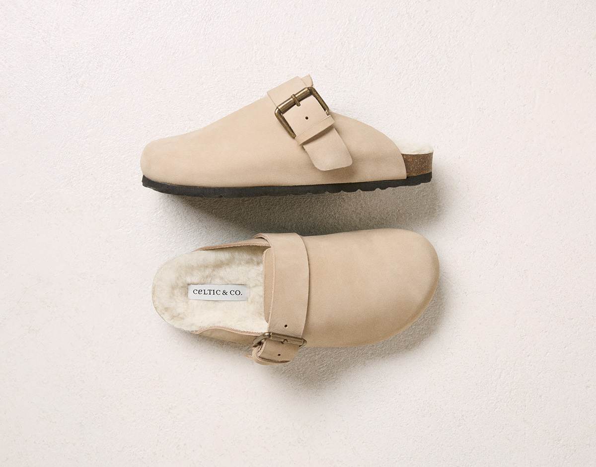 Sheep Lined Strap Detail Clogs