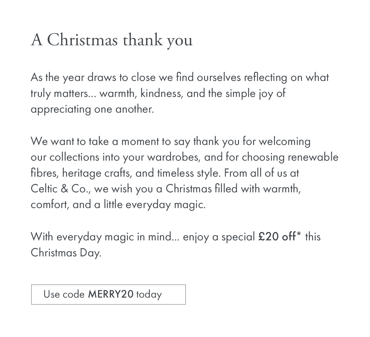 Merry Christmas from Celtic & Co.