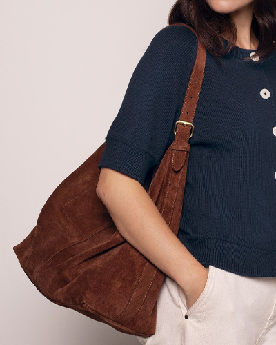 Suede Slouchy Shoulder Bag