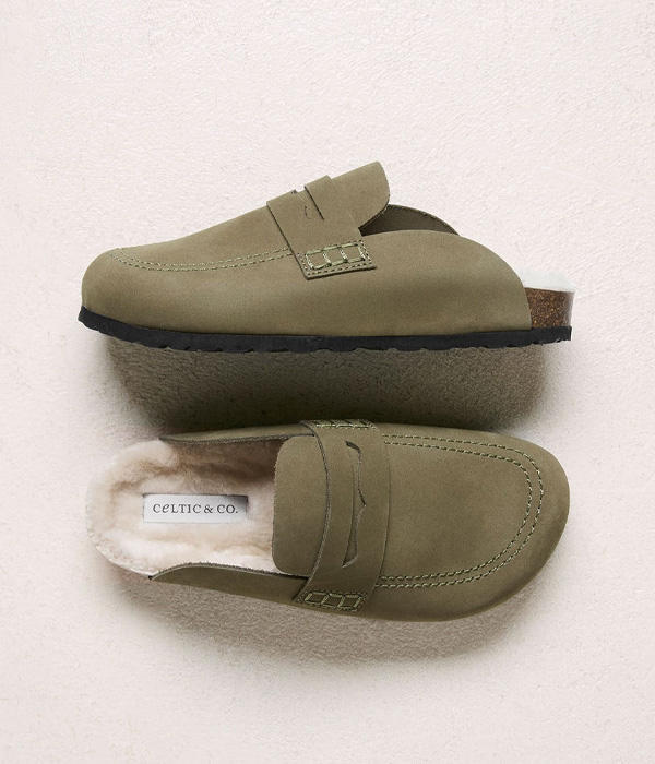 Sheepskin Lined Penny Loafer Clogs