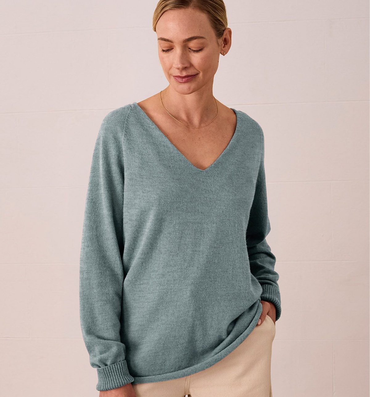 Supersoft Slouch V Neck Jumper