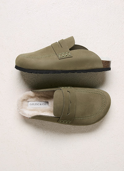 Sheep Lined Strap Detail Clogs