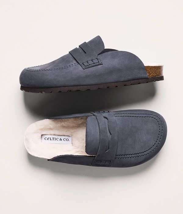 Sheepskin Lined Penny Loafer Clogs