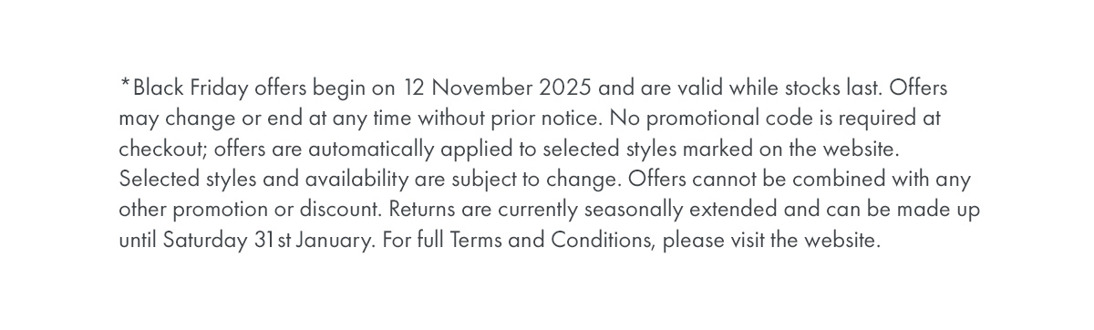 Black Friday Terms & Conditions
