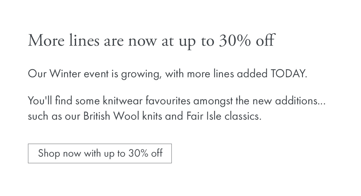 More lines are now at up to 30% off
