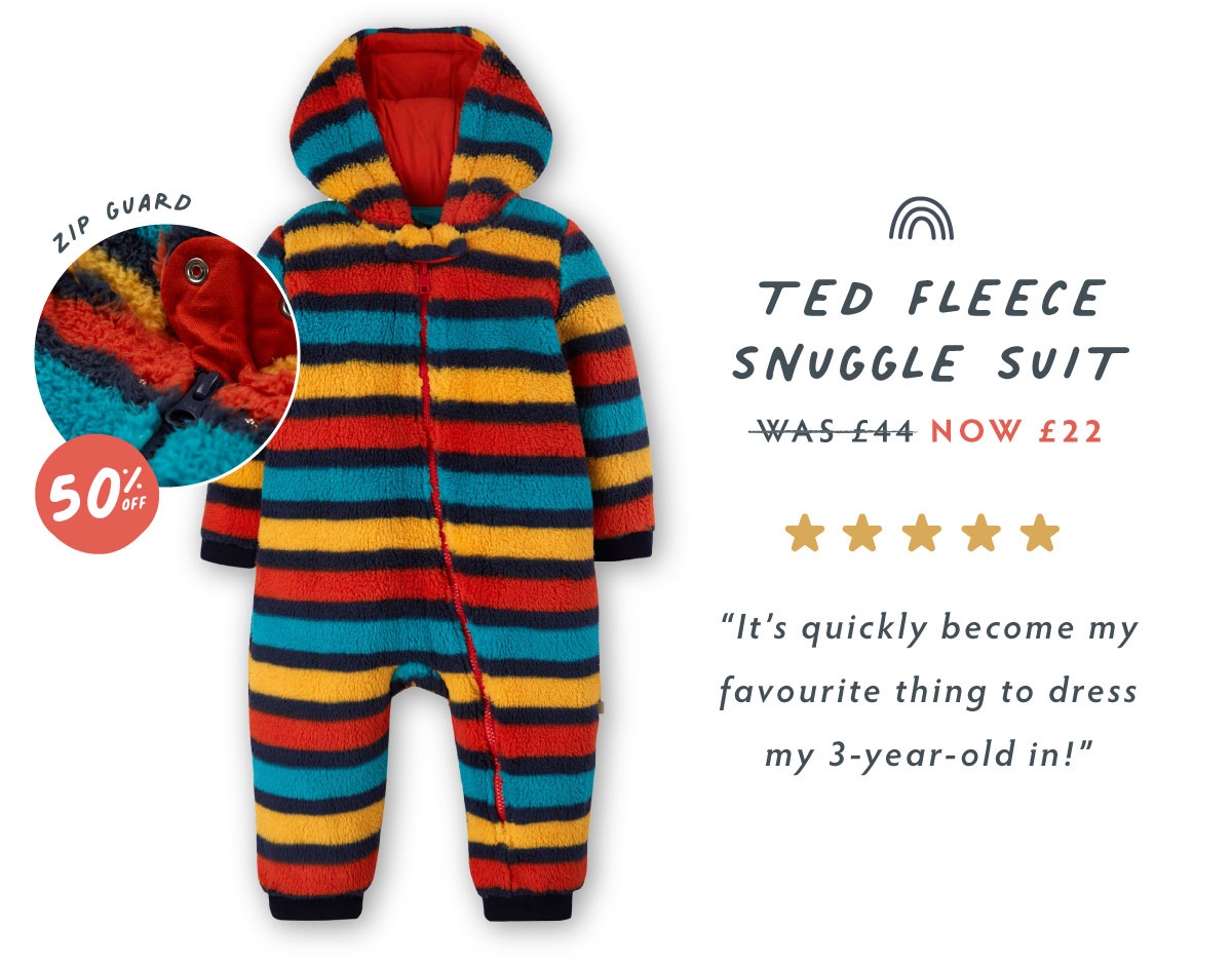 Ted Fleece Snuggle Suit. Was 44 Now 22