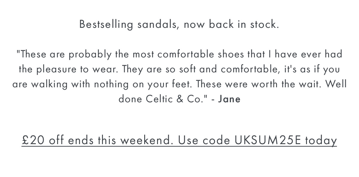 Bestselling sandals, now back in stock.