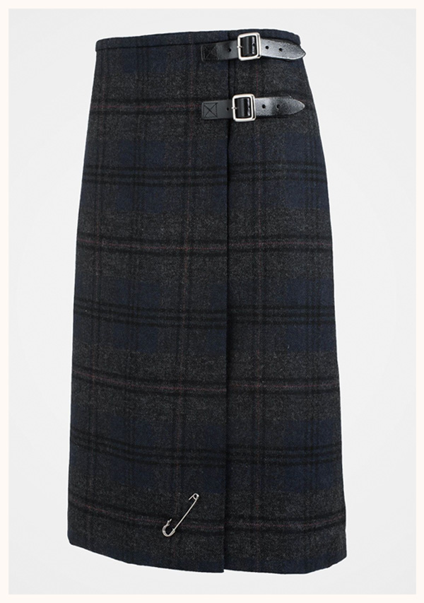 Midi Celt Kilt (Navy Charcoal Tartan)