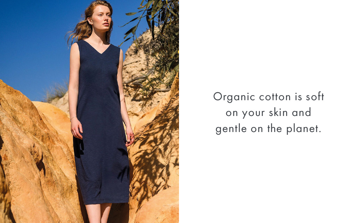 Organic Cotton Sleeveless Midi Dress