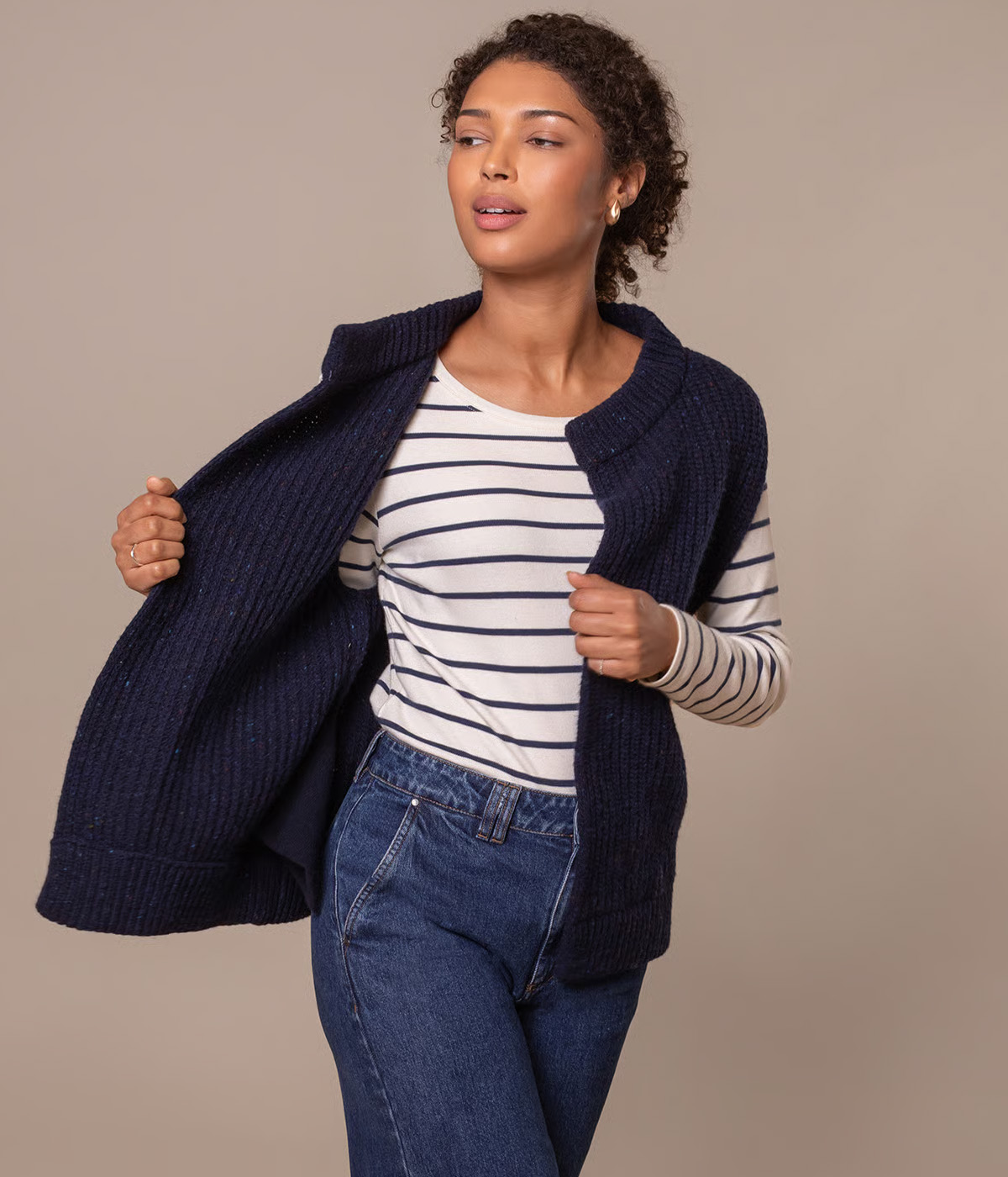 Donegal Ribbed Sleeveless Cardigan
