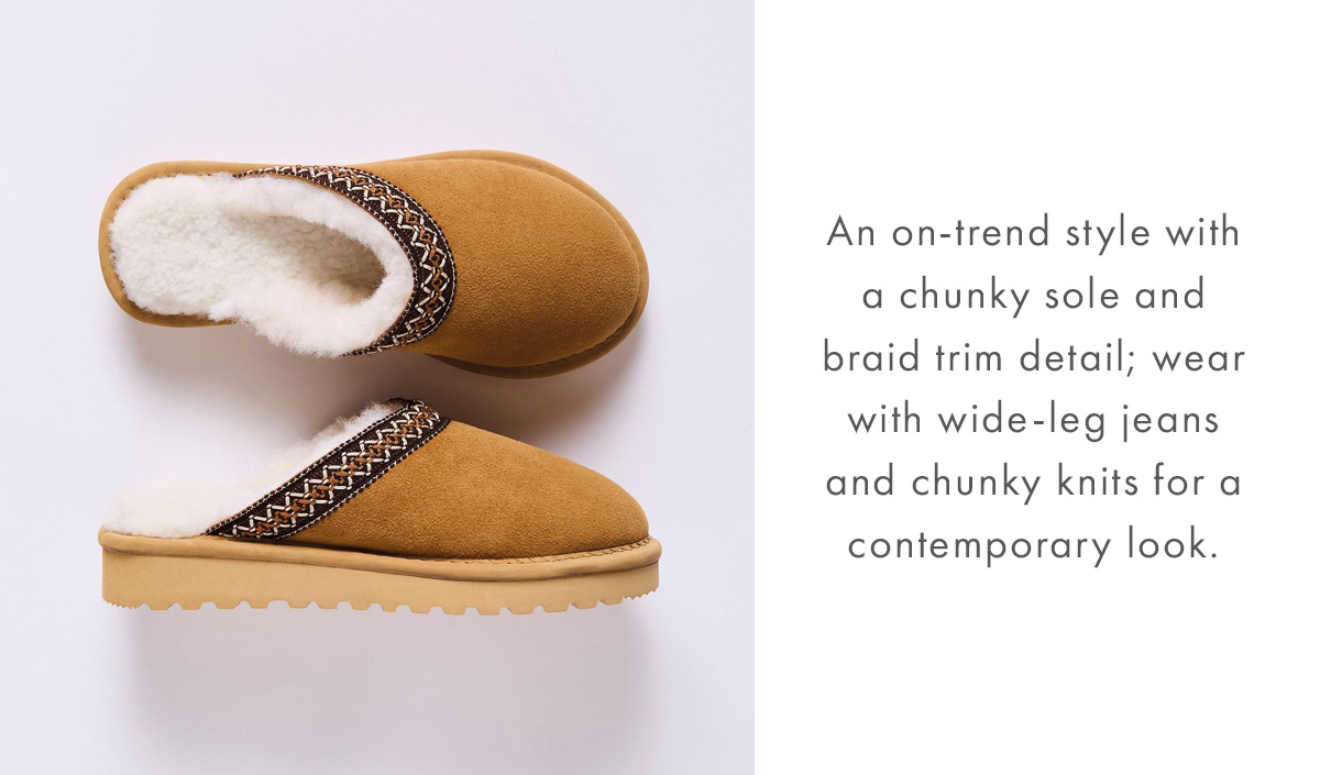 Braid Trim Sheepskin Clogs