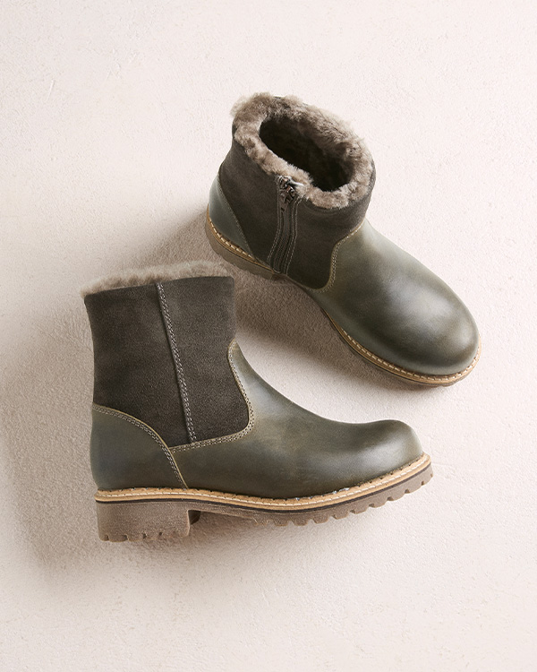Waterproof Sheepskin Lined Ankle Boots