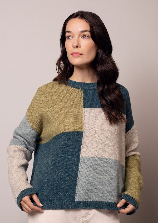 Colourblock Intarsia Jumper