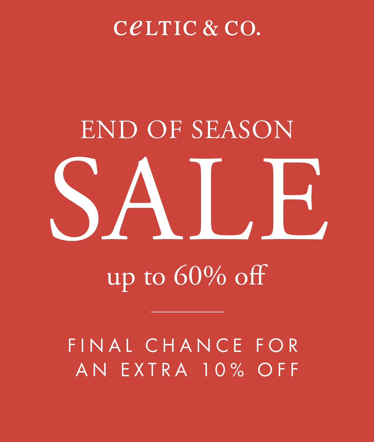 End of Season Sale - up to 60% off