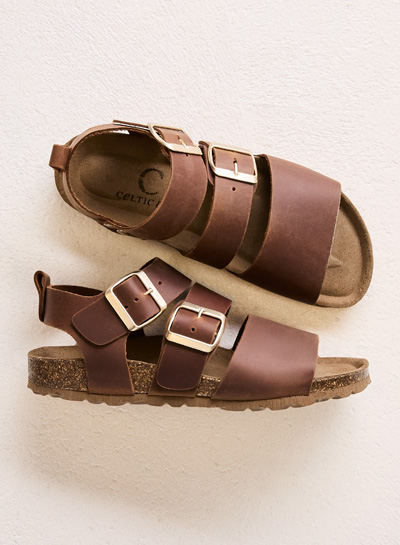 Triple Strap Sandals (rust)