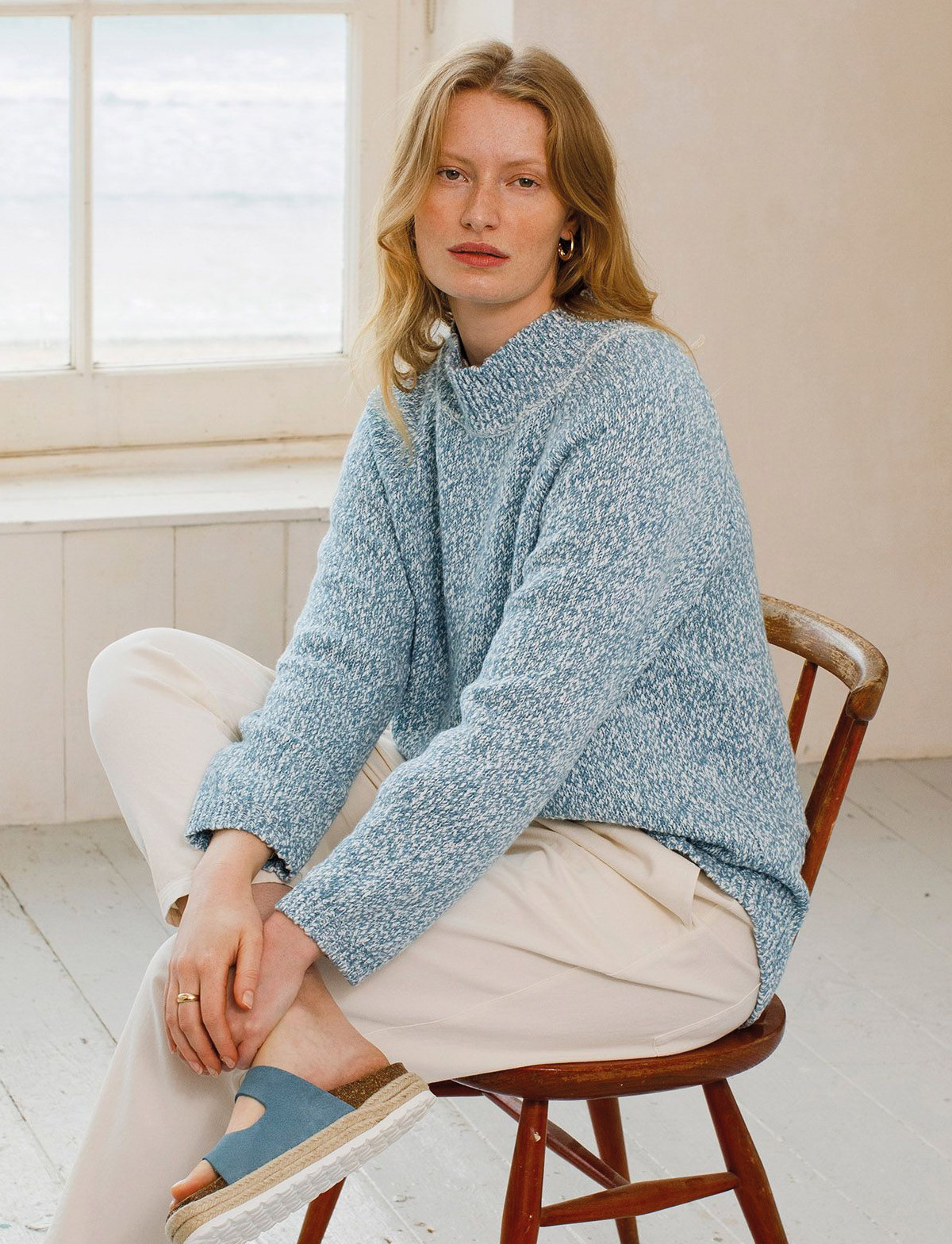 Merino Blend Slouch Funnel Neck Jumper