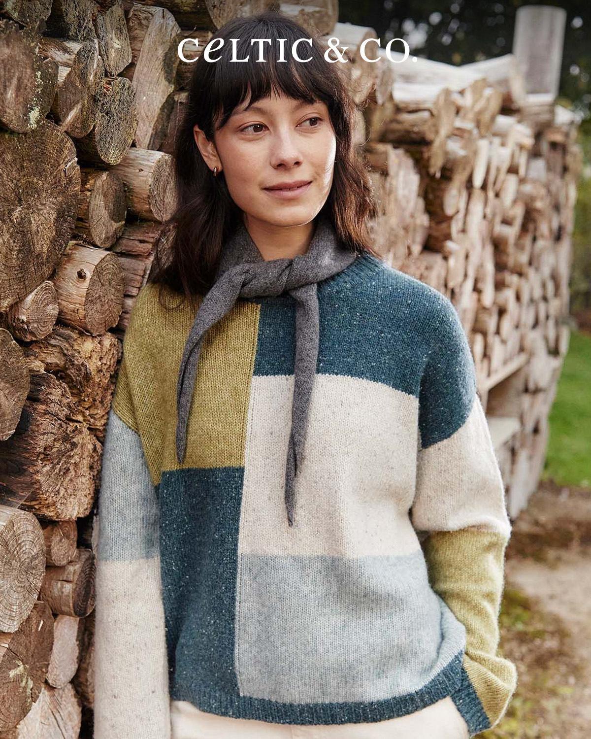 Colourblock Intarsia Jumper