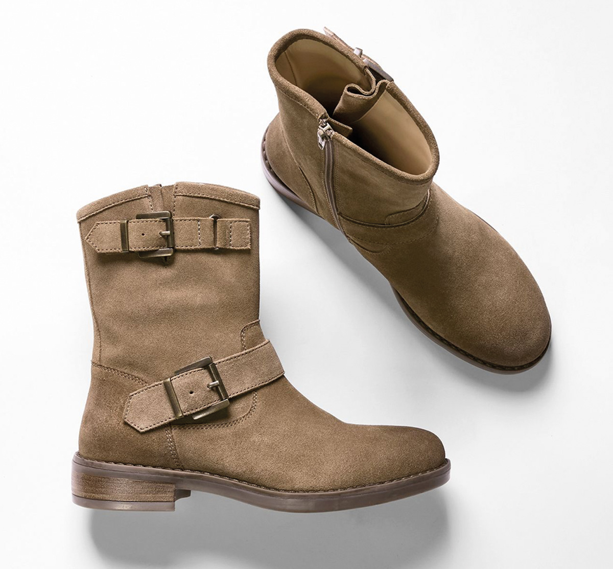 Slouch Biker Ankle Boots