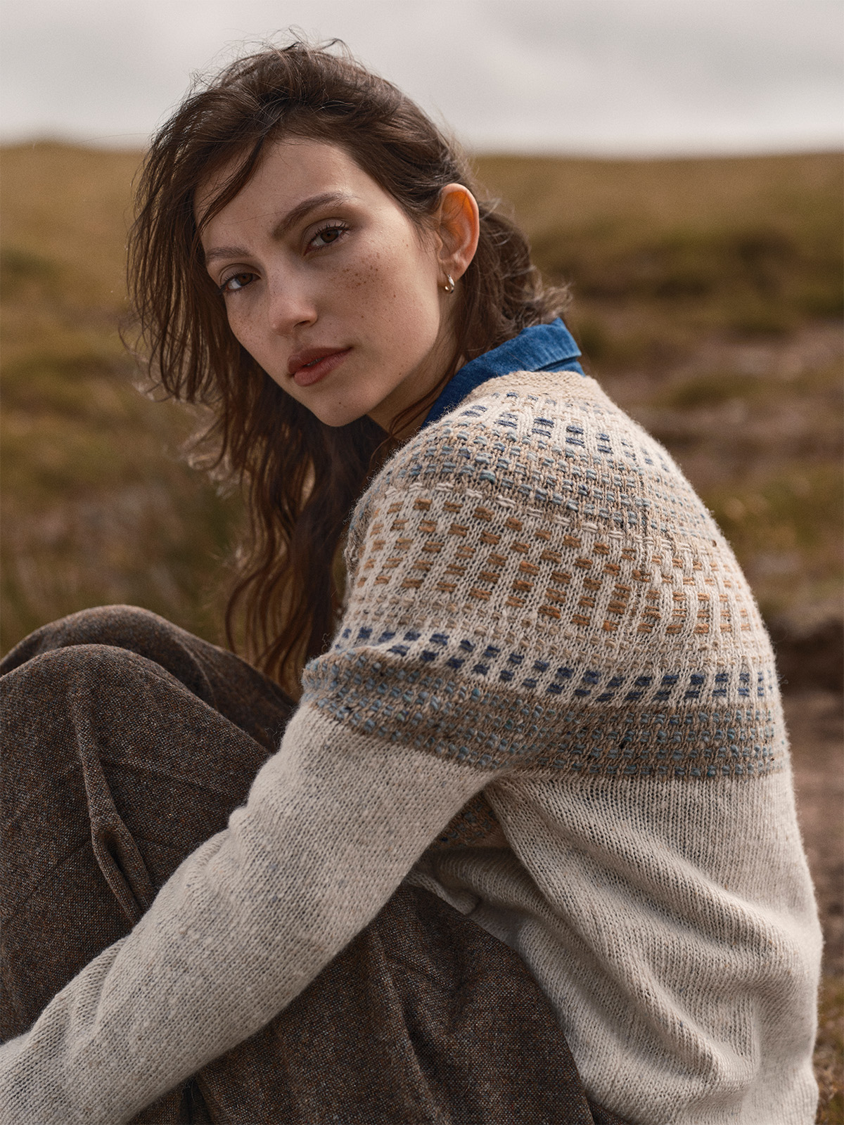 Float Stitch Yoke Donegal Jumper