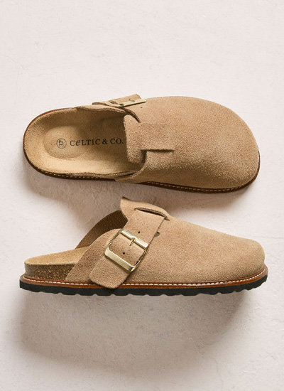 Suede Welt Detail Clogs