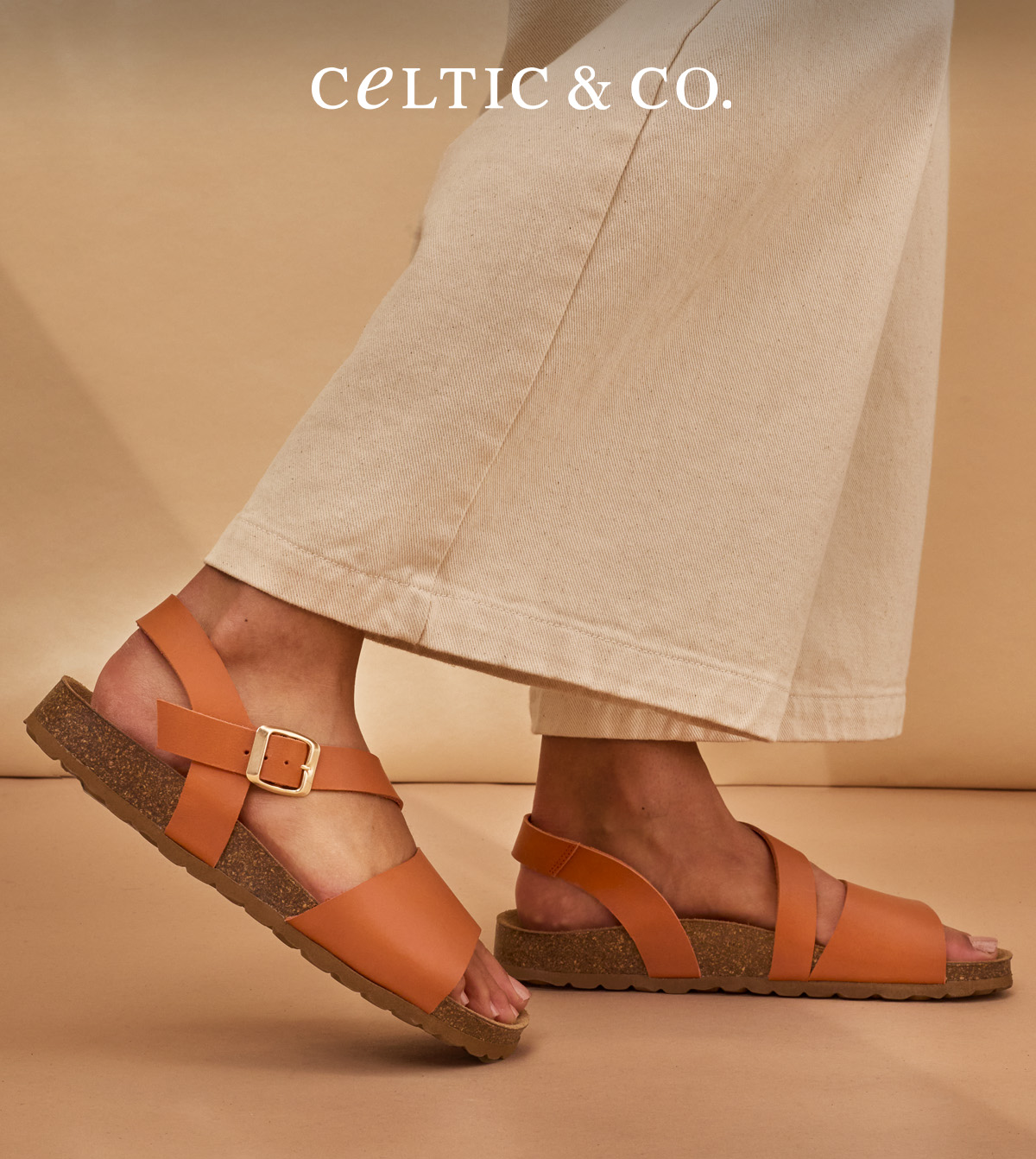 Leather Asymmetric Strap Sandals