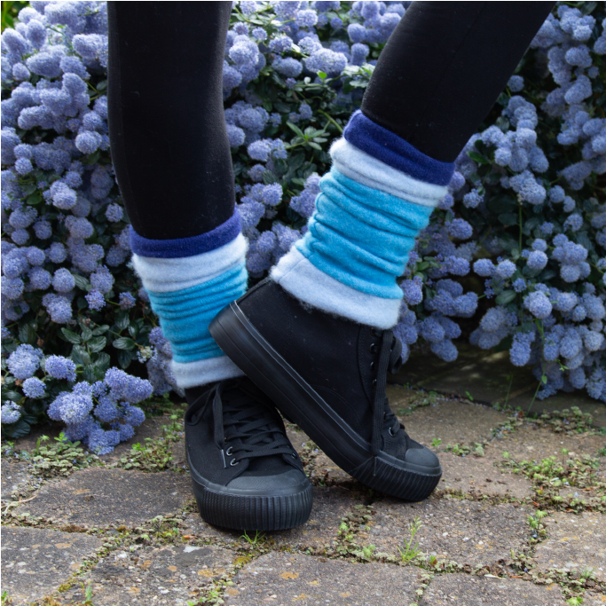 Blue Mix Ankle Warmers