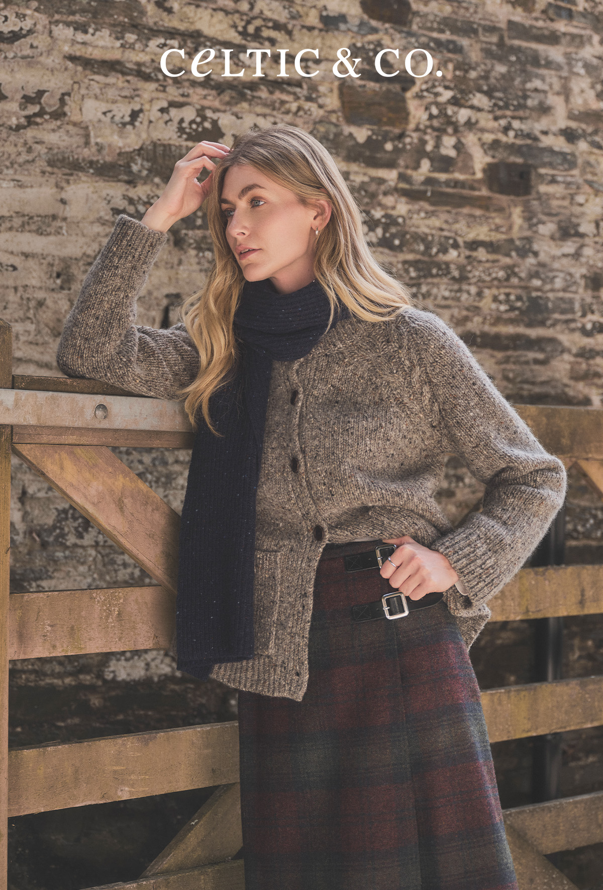 Donegal Funnel Neck Cardigan
