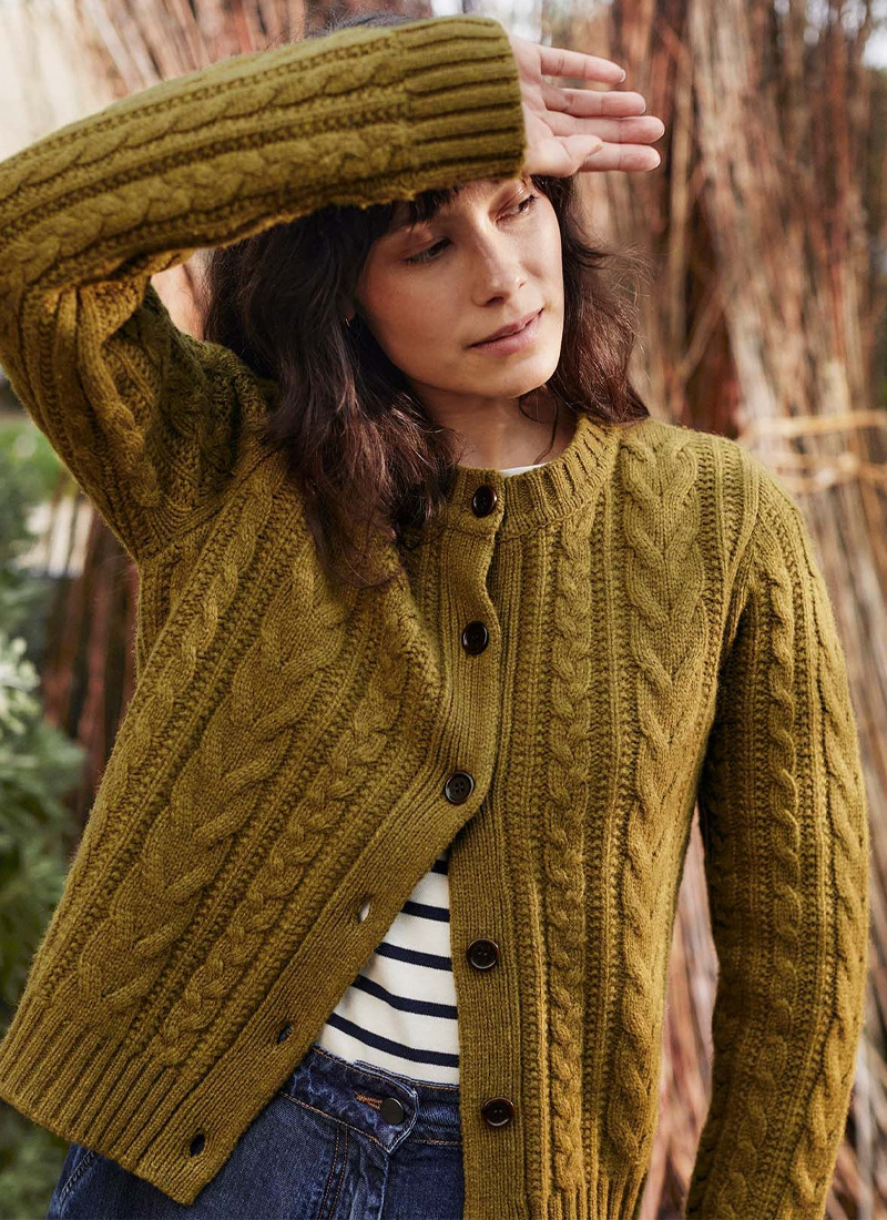 Merino Cable Cardigan