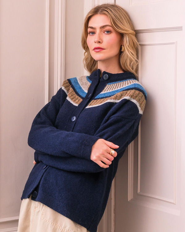 Shetland Statement Yoke Cardigan