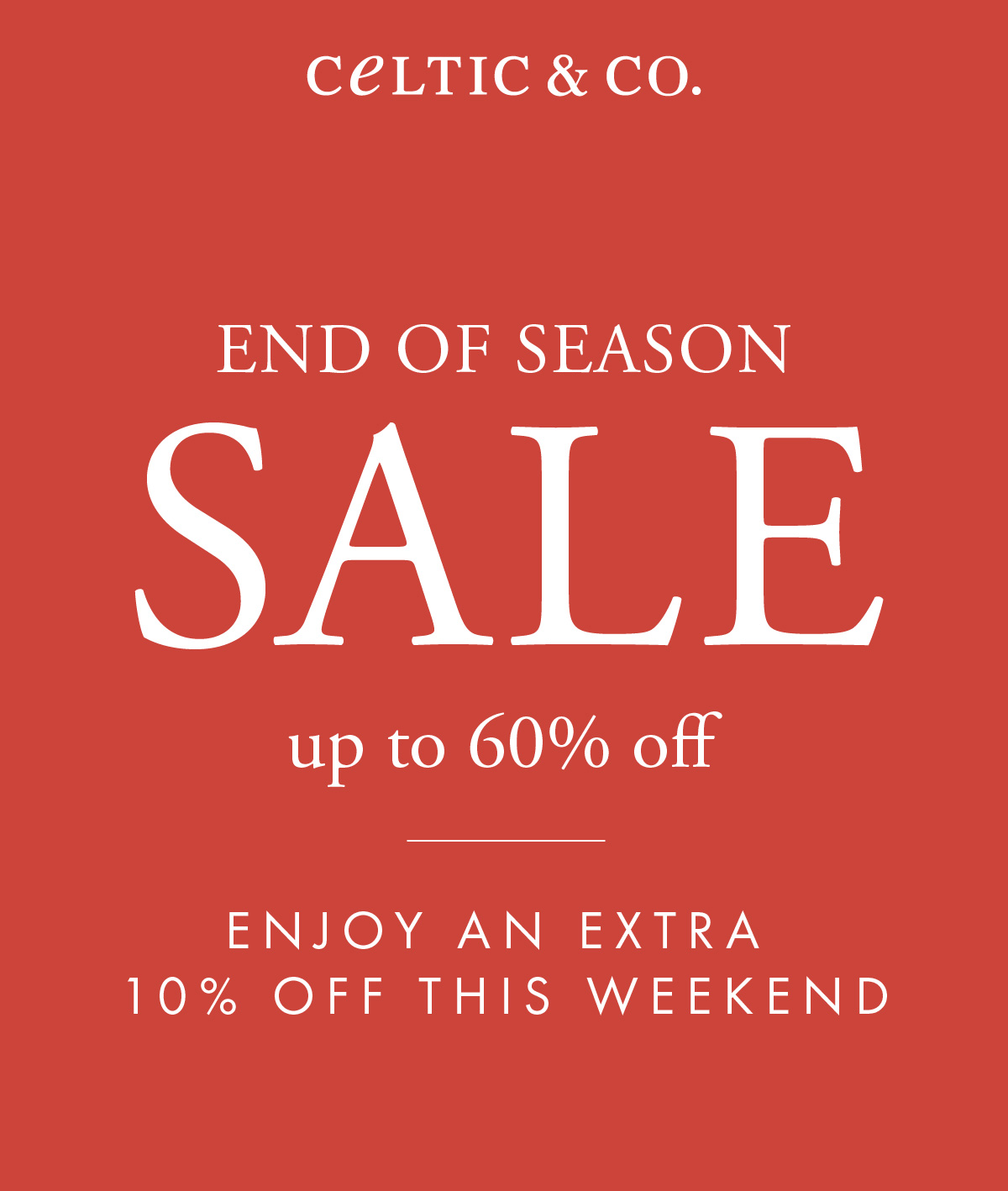 End of Season Sale - up to 60% off