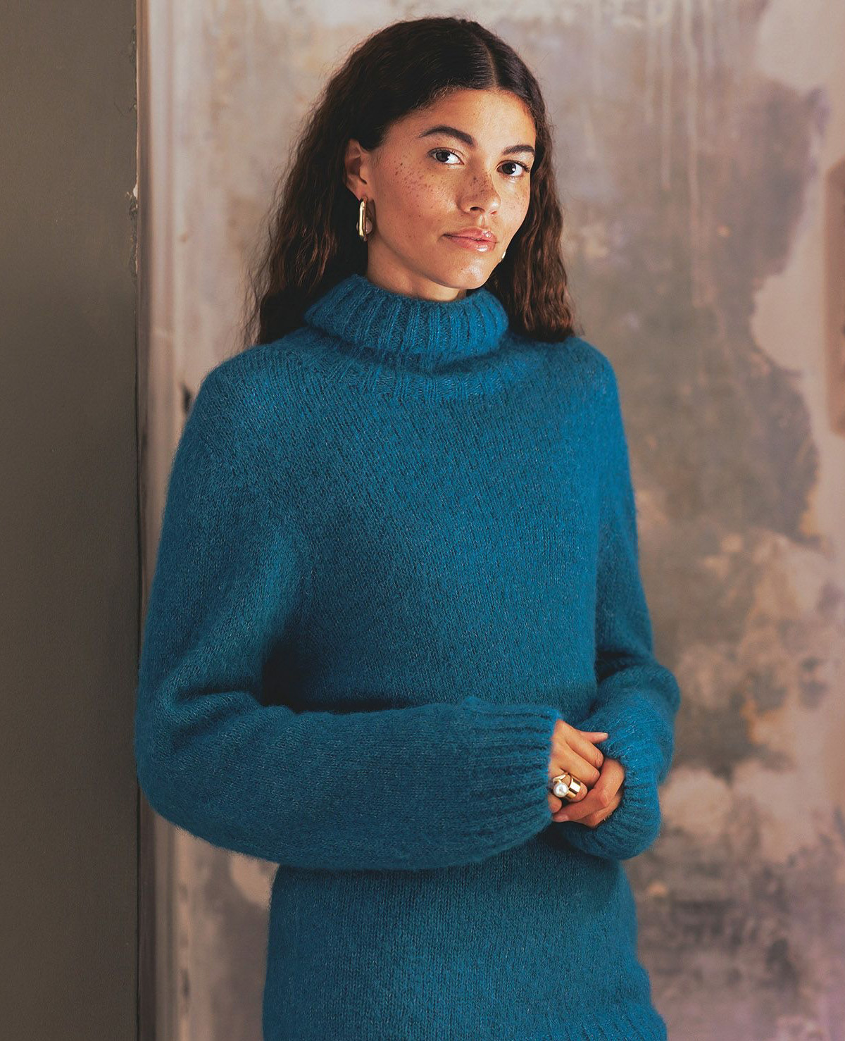 Alpaca Blend Slouch Roll Neck Jumper