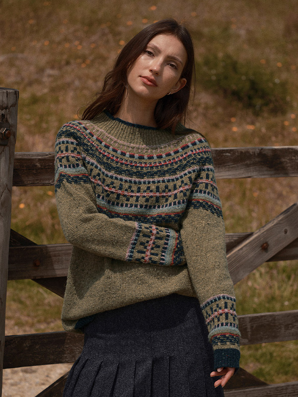 Donegal Fair Isle Yoke Jumper