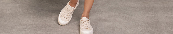 Lace Up Recycled Canvas Low Top Trainers