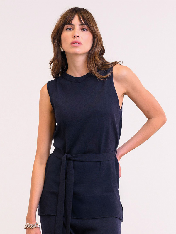 Fine Knit Sleeveless Tunic