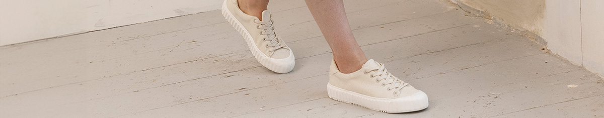 Lace Up Recycled Canvas Low Top Trainers
