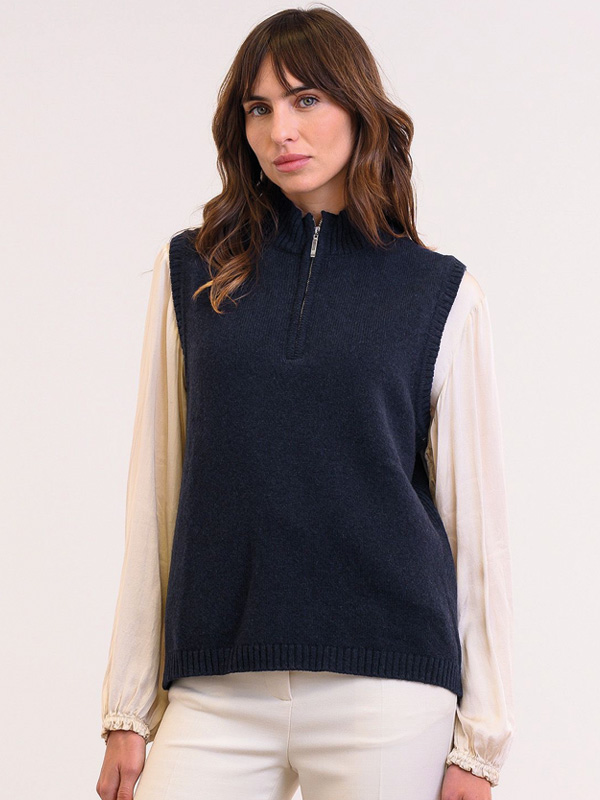 Quarter Zip Sleeveless Jumper
