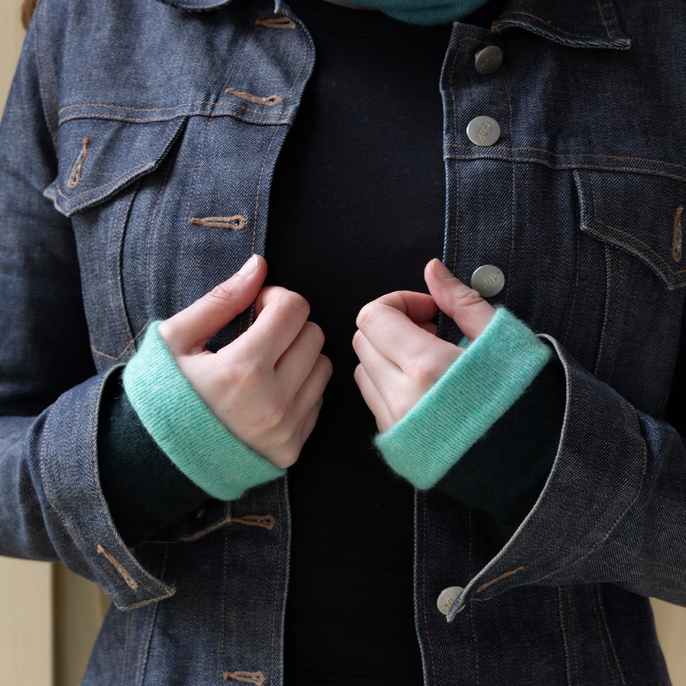 Green Mix Wrist Warmers