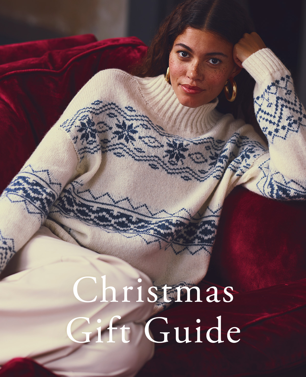 Christmas Gift Guide. Image: Fair Isle Stripe Funnel Neck Jumper