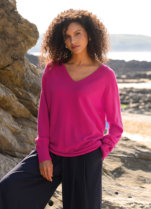 Supersoft Slouch V Neck Jumper