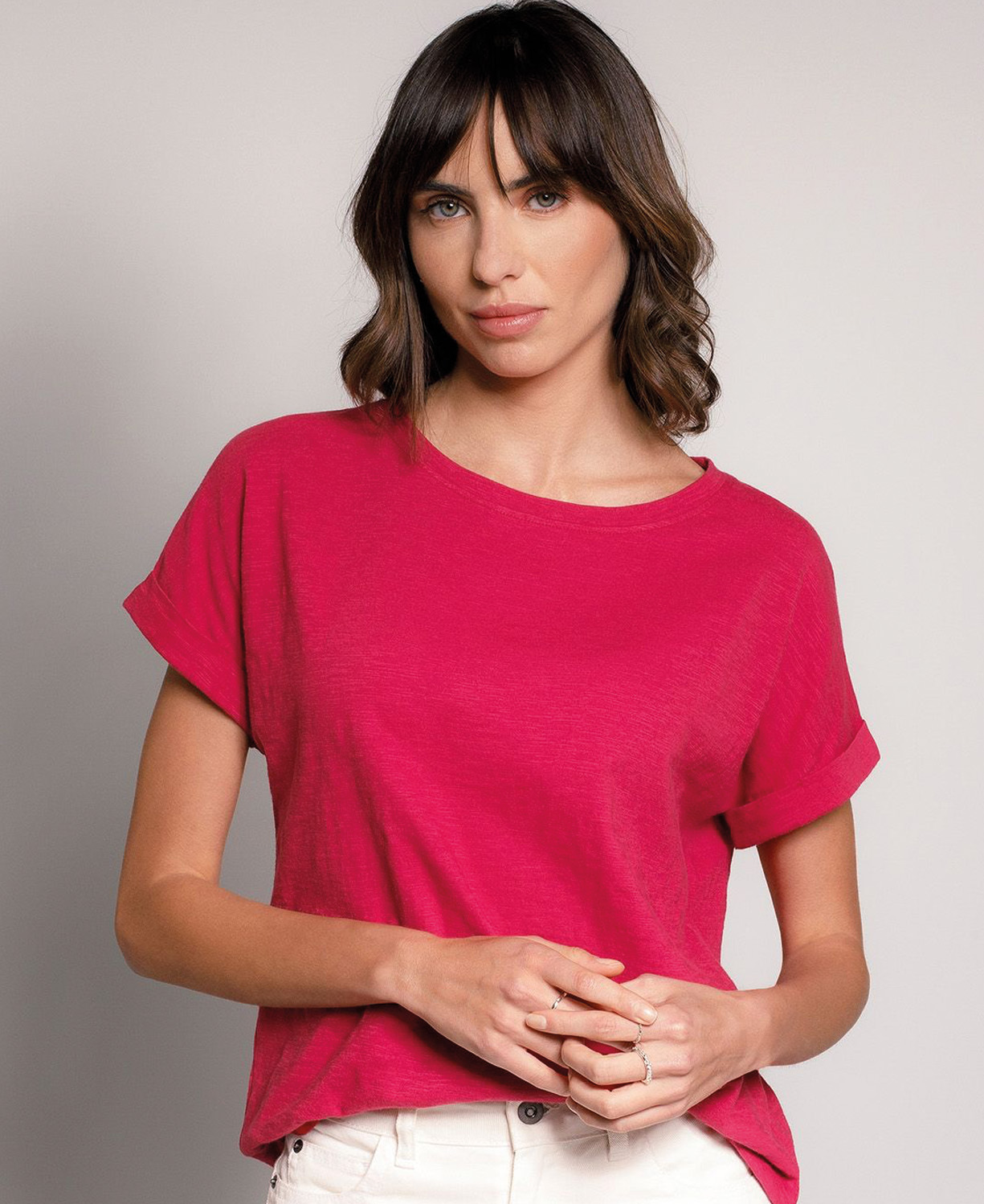 Slub Jersey Grown On Sleeve T Shirt