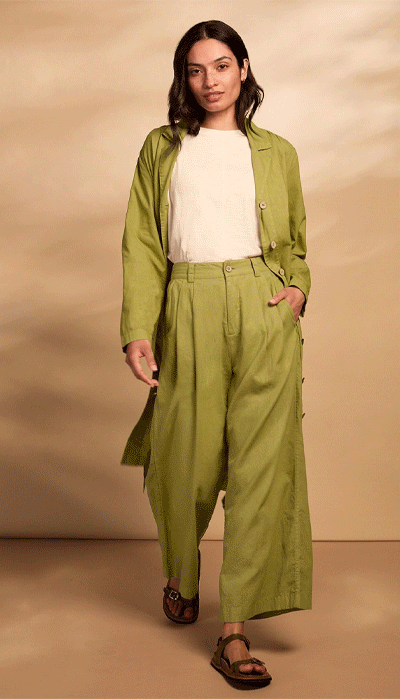 Linen Blend Longline Overshirt Dress