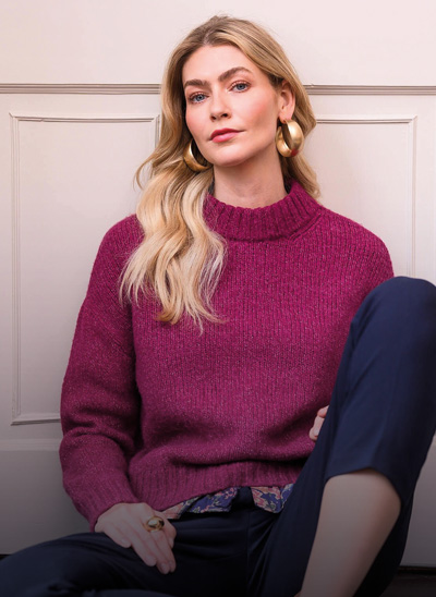 Alpaca / Silk Blend Crew Neck Jumper