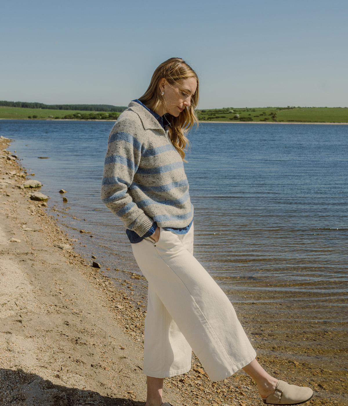 Donegal Striped Polo Jumper