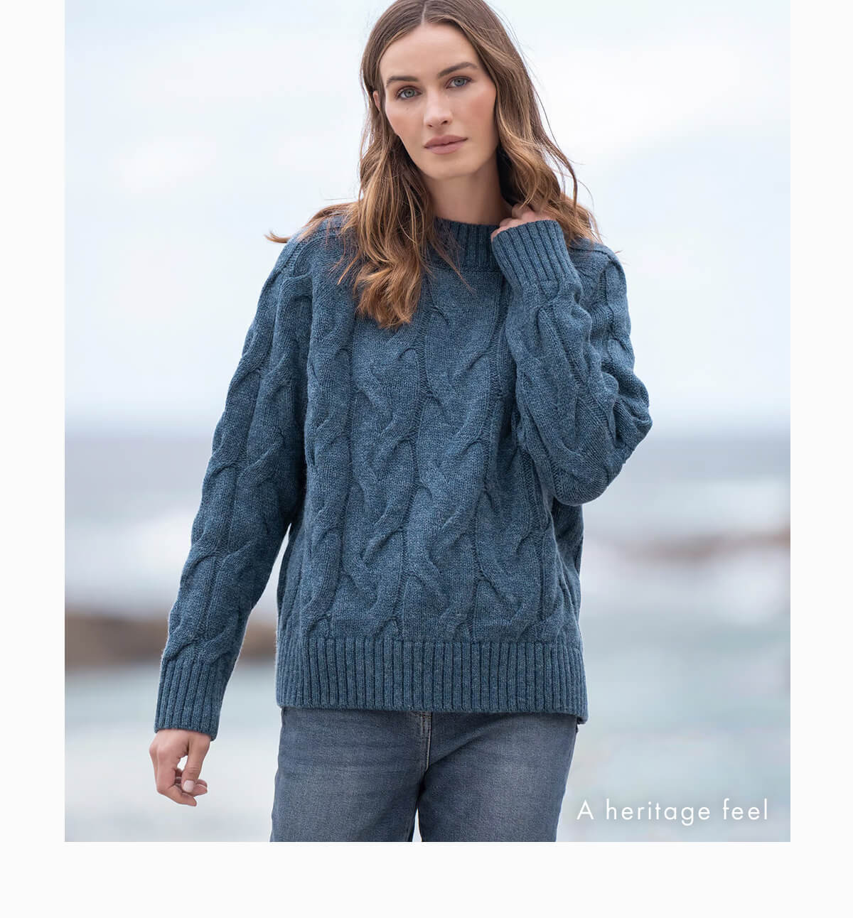 Cable Mock Neck Jumper