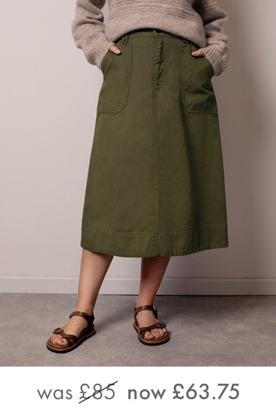 Twill A-Line Skirt