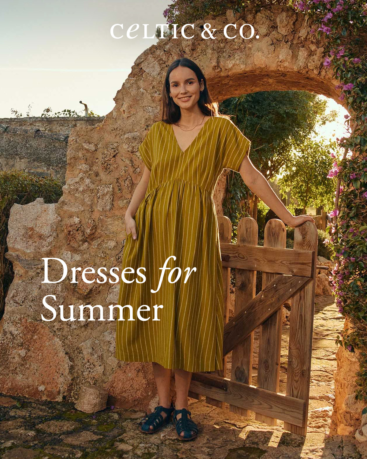 Wrap Waist Stripe Midi Dress