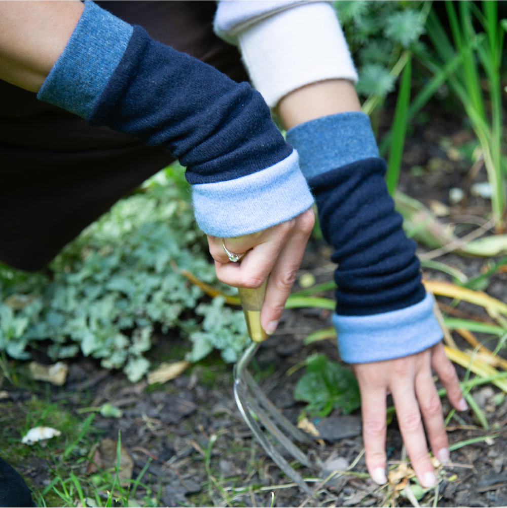 Blue Mix  Wrist Warmers