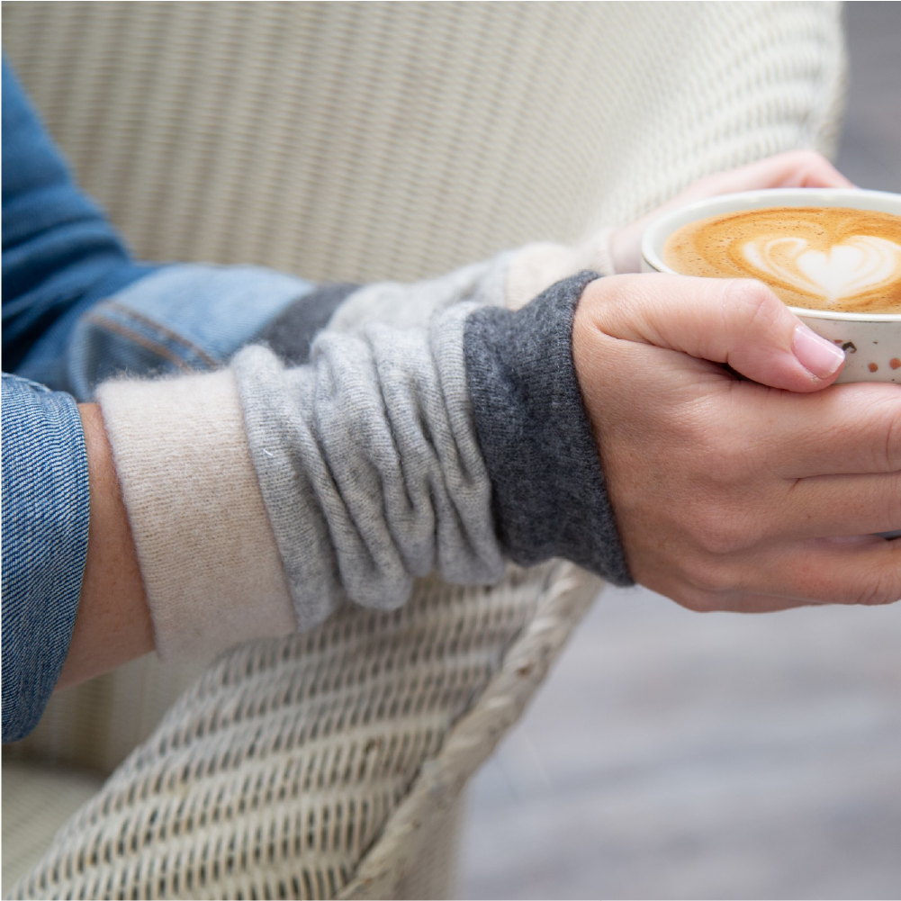 Grey Mix Wrist Warmers