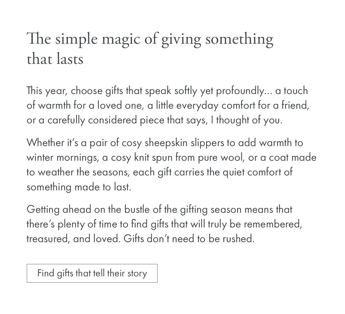 The simple magic of giving something that lasts